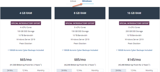 Liquid Web Windows Pricing